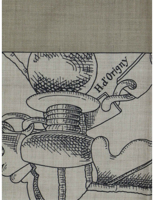 Châle Hermès 140 cm L'Instruction du Roy cachemire et soie