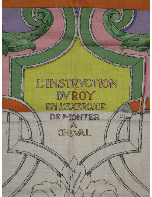 Châle Hermès 140 L'Instruction du Roy cachemire et soie