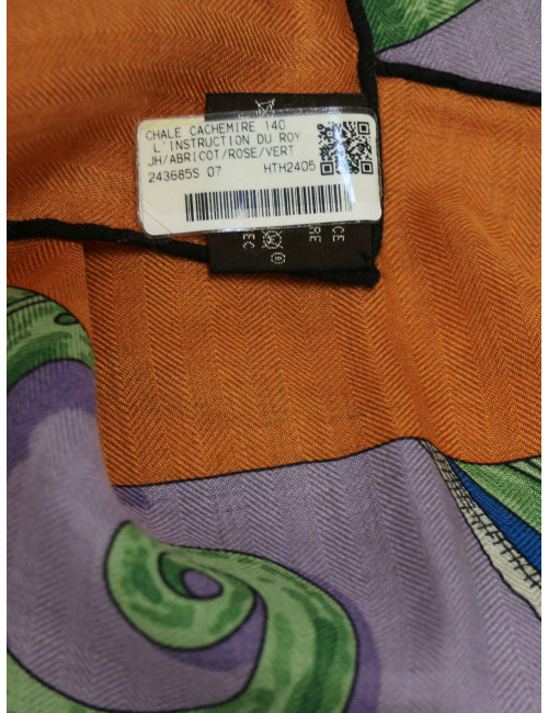 Châle Hermès 140 L'Instruction du Roy cachemire et soie