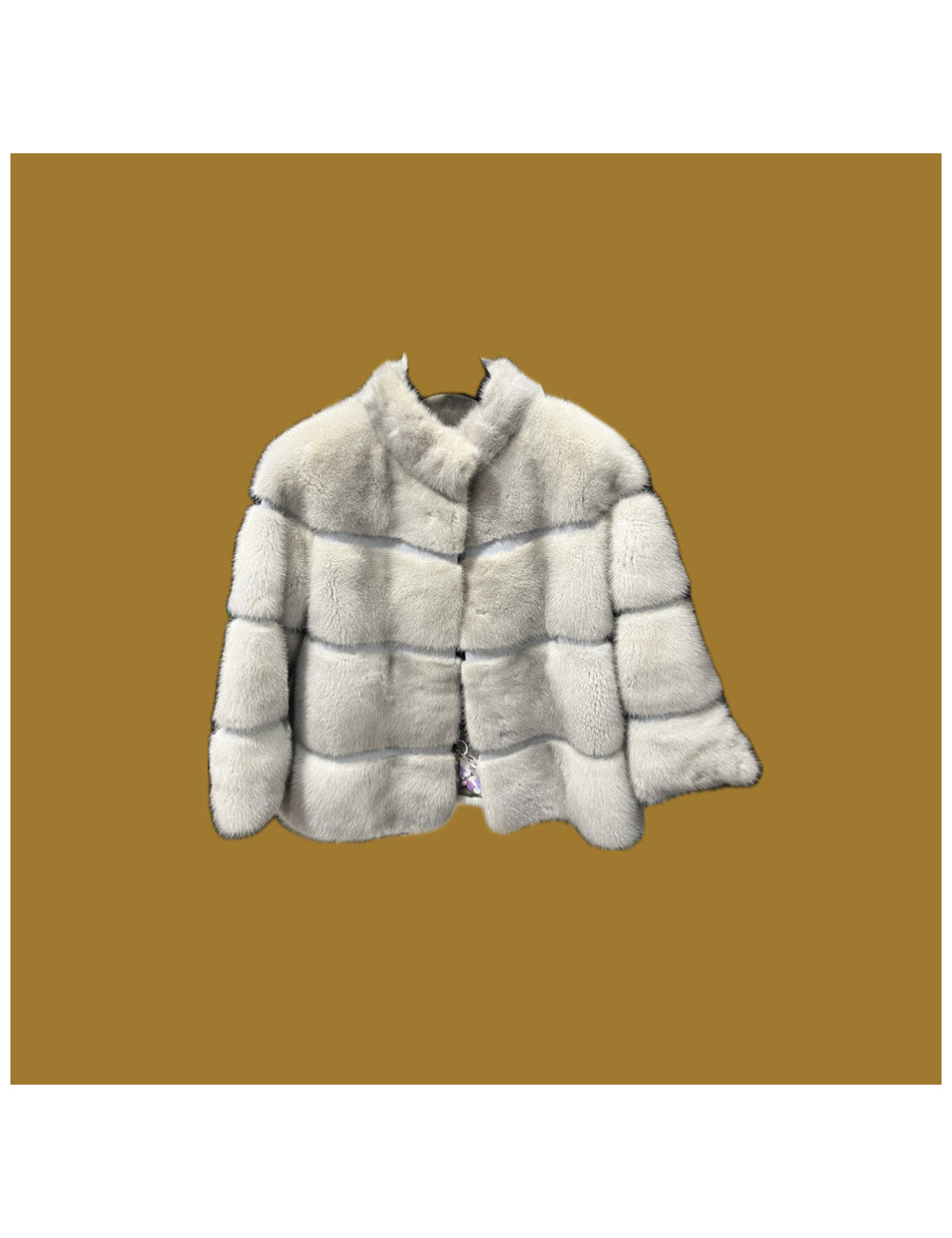 Veste vison gris courte