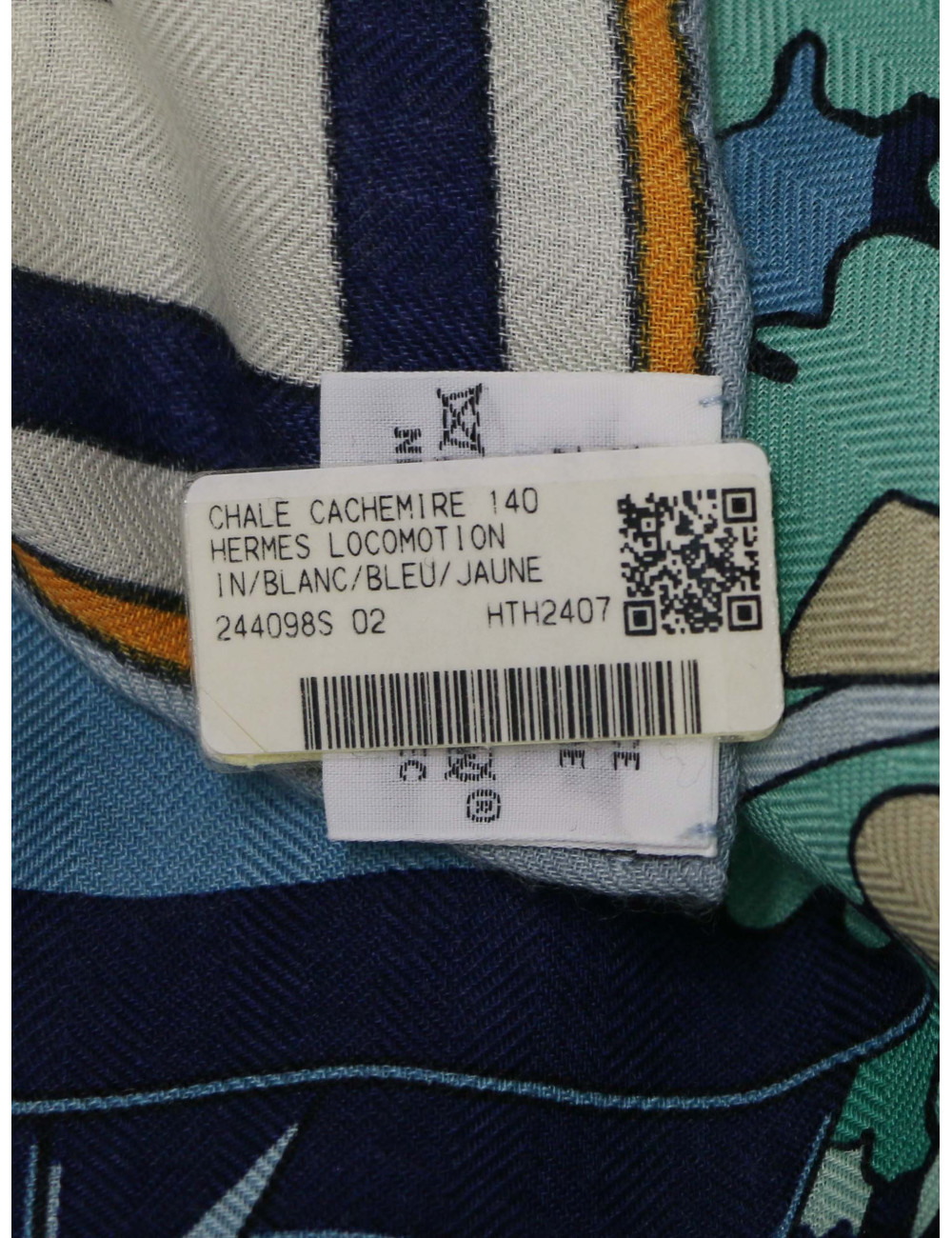 Châle Hermès Locomotion cachemire et soie