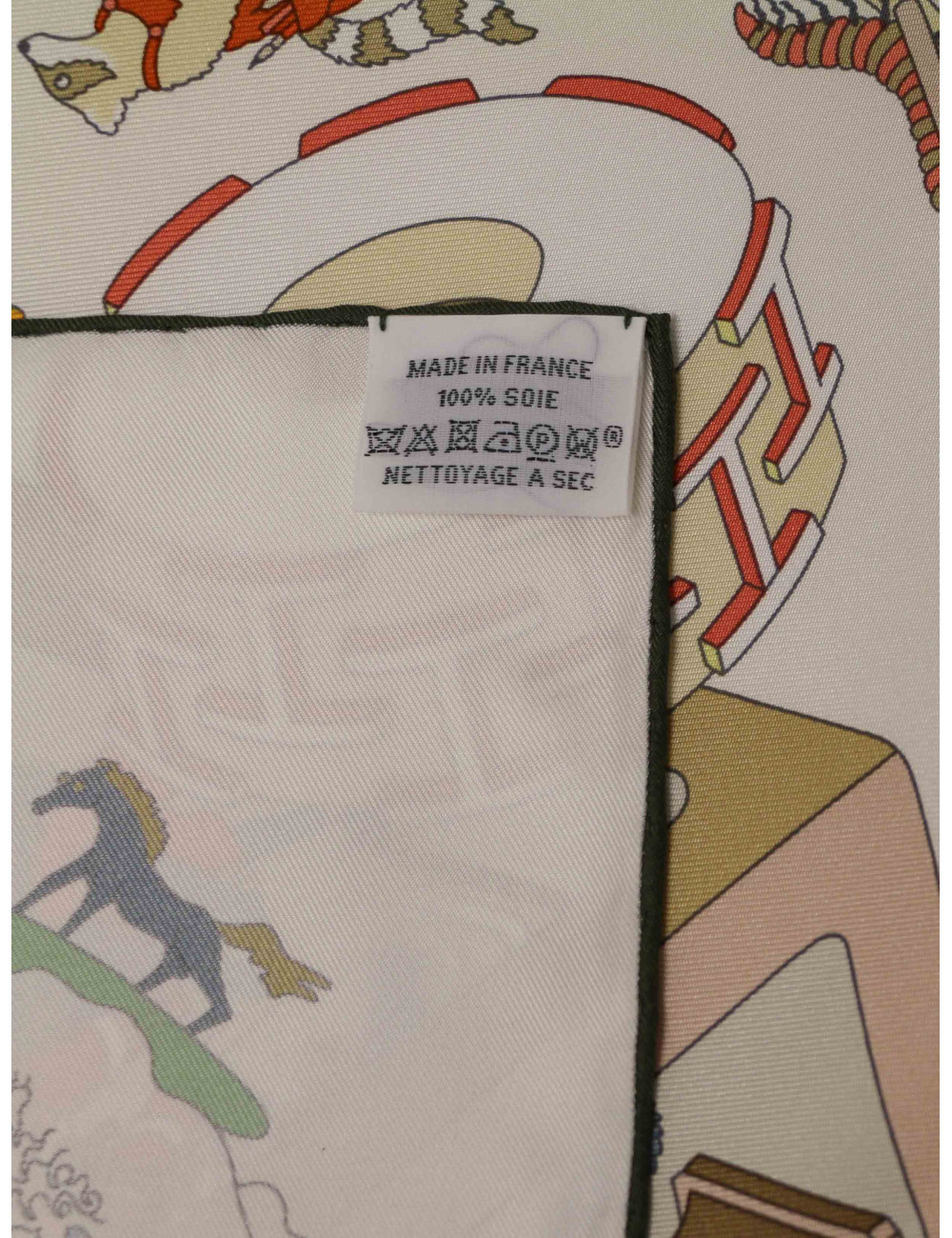 Carré Hermès Academia Hippica roulotté vert