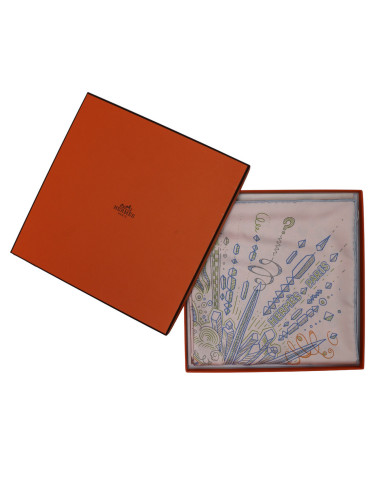 Carré Hermès Please Hold the line rose pâle