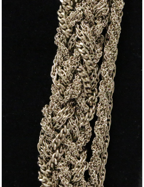 Sautoir Chanel chaines entrelacées strass