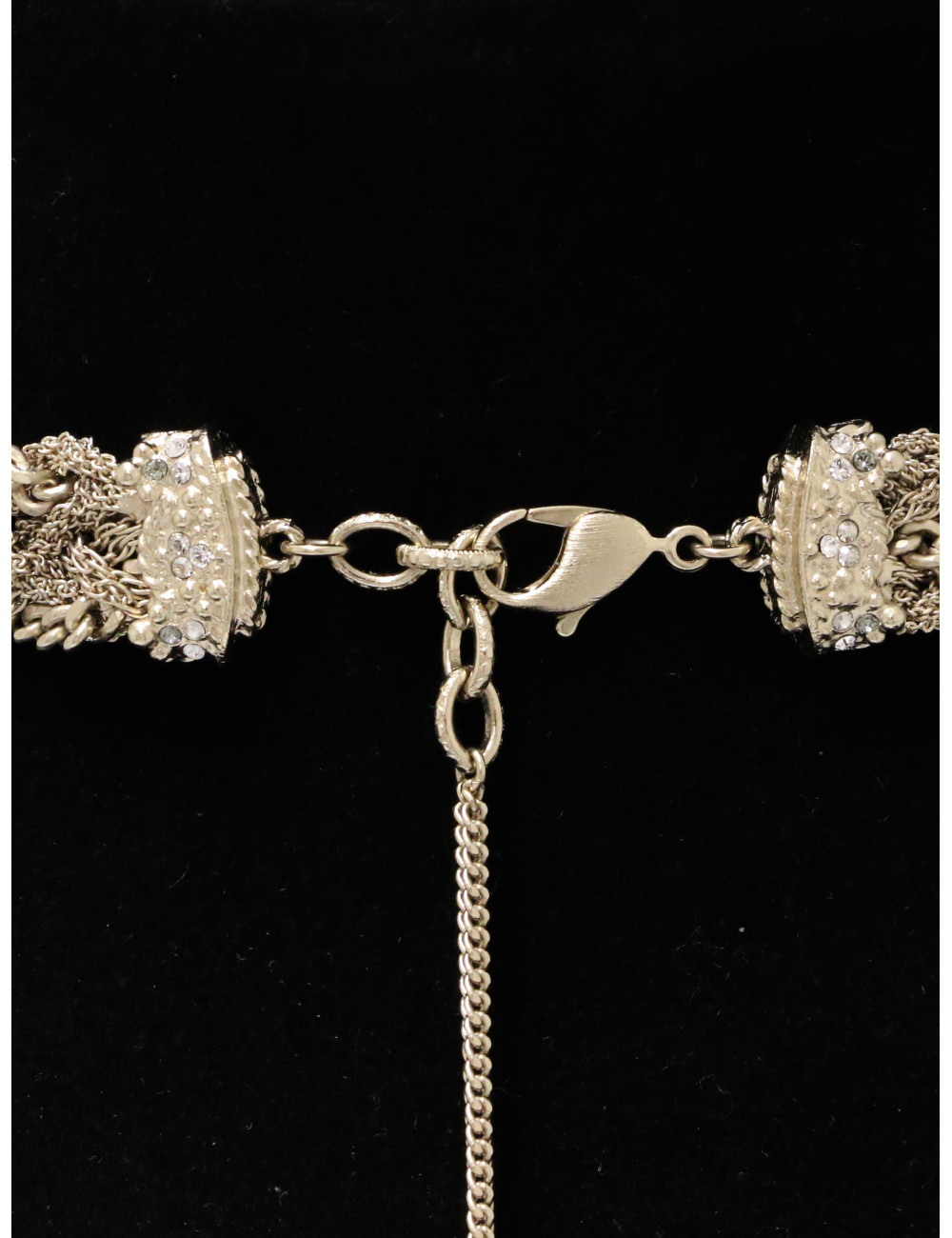 Sautoir Chanel chaines entrelacées strass