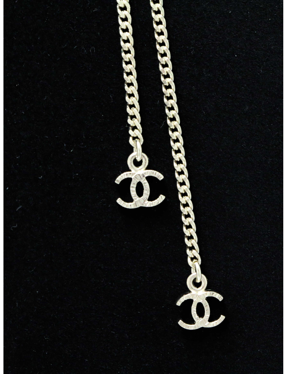 Sautoir CHANEL chaines entrelacées strass