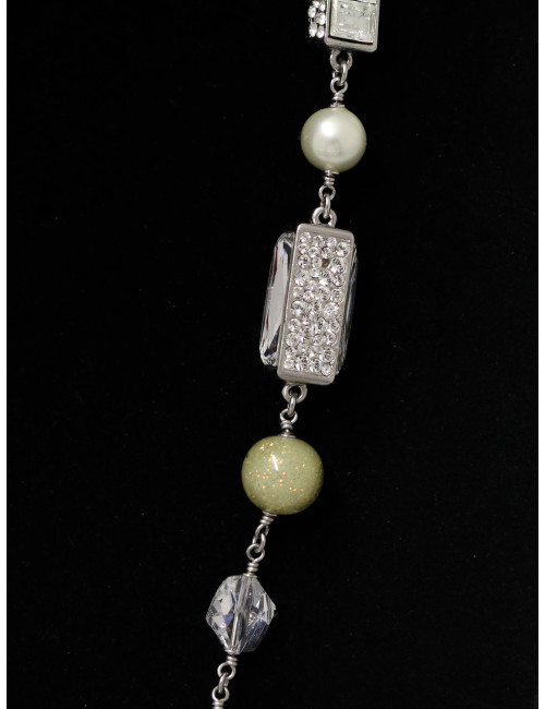 Sautoir Chanel noeud strass baguette