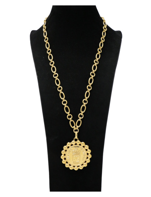 Sautoir Chanel médaillon doré Vintage