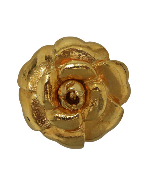 Broche CHANEL camélia doré