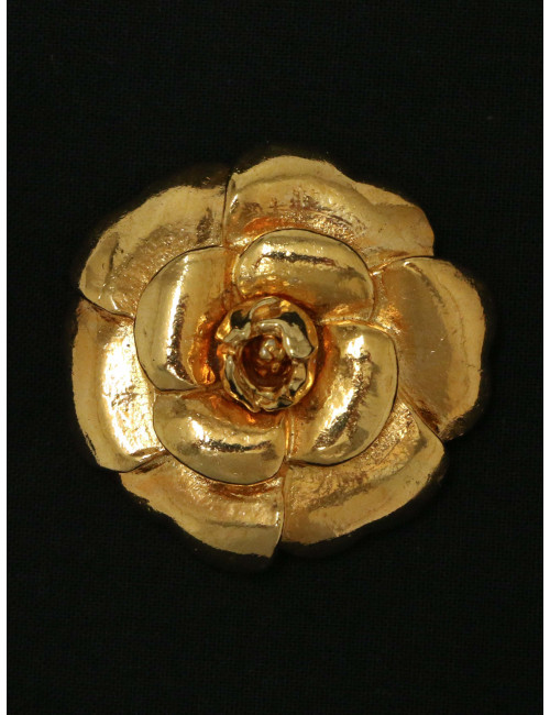 Broche CHANEL camélia doré