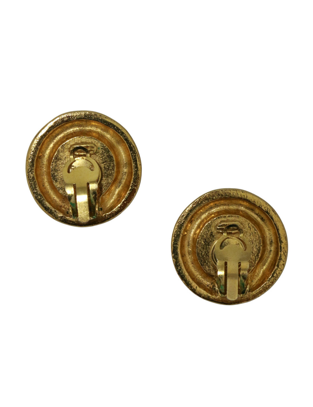 Clips CHANEL demi perles nacrée CC