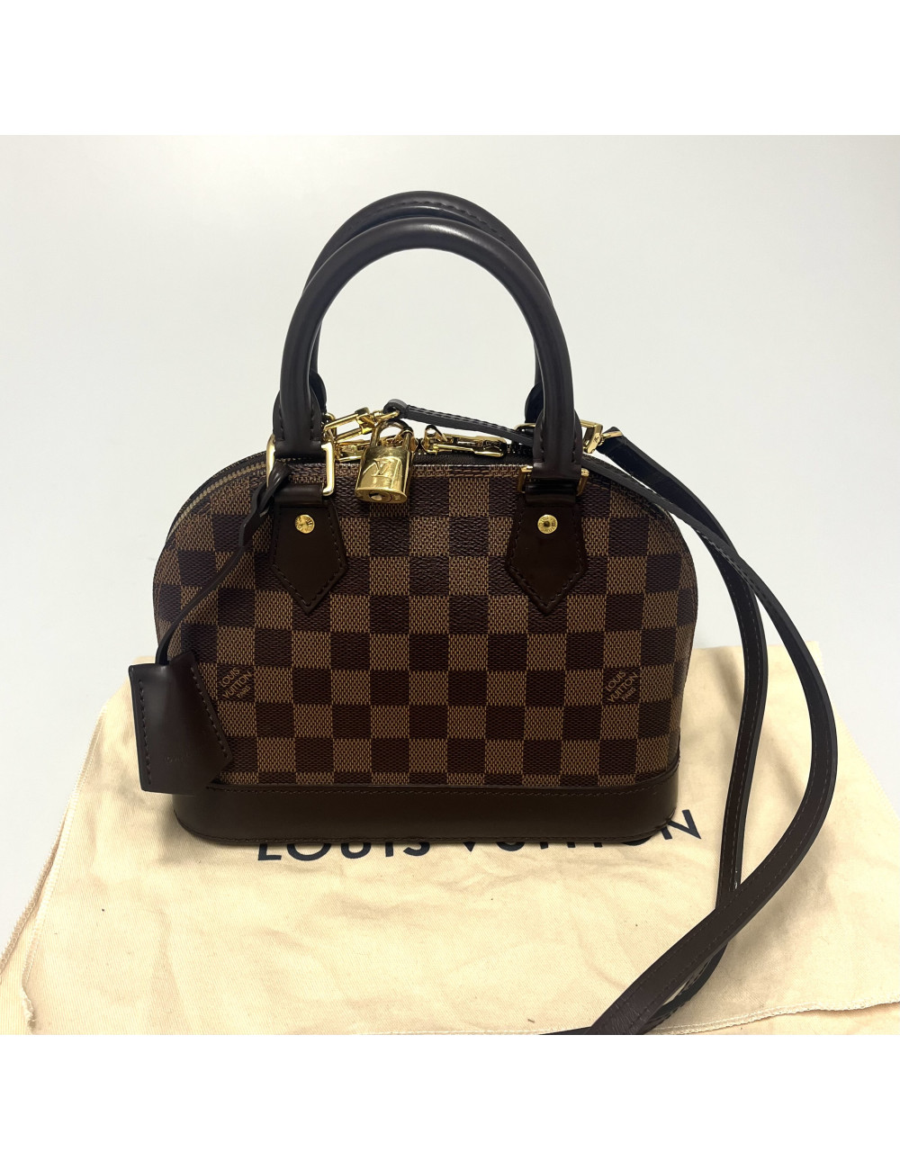 Sac Alma BB LOUIS VUITTON toile damier ébène