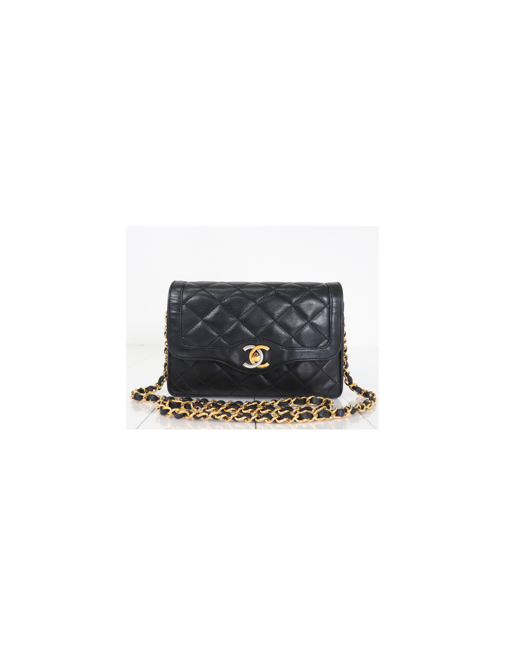 Petit sac noir double CC Haute Couture Chanel