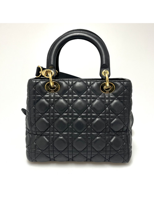 Sac Lady Dior noir Christian Dior bandoulière