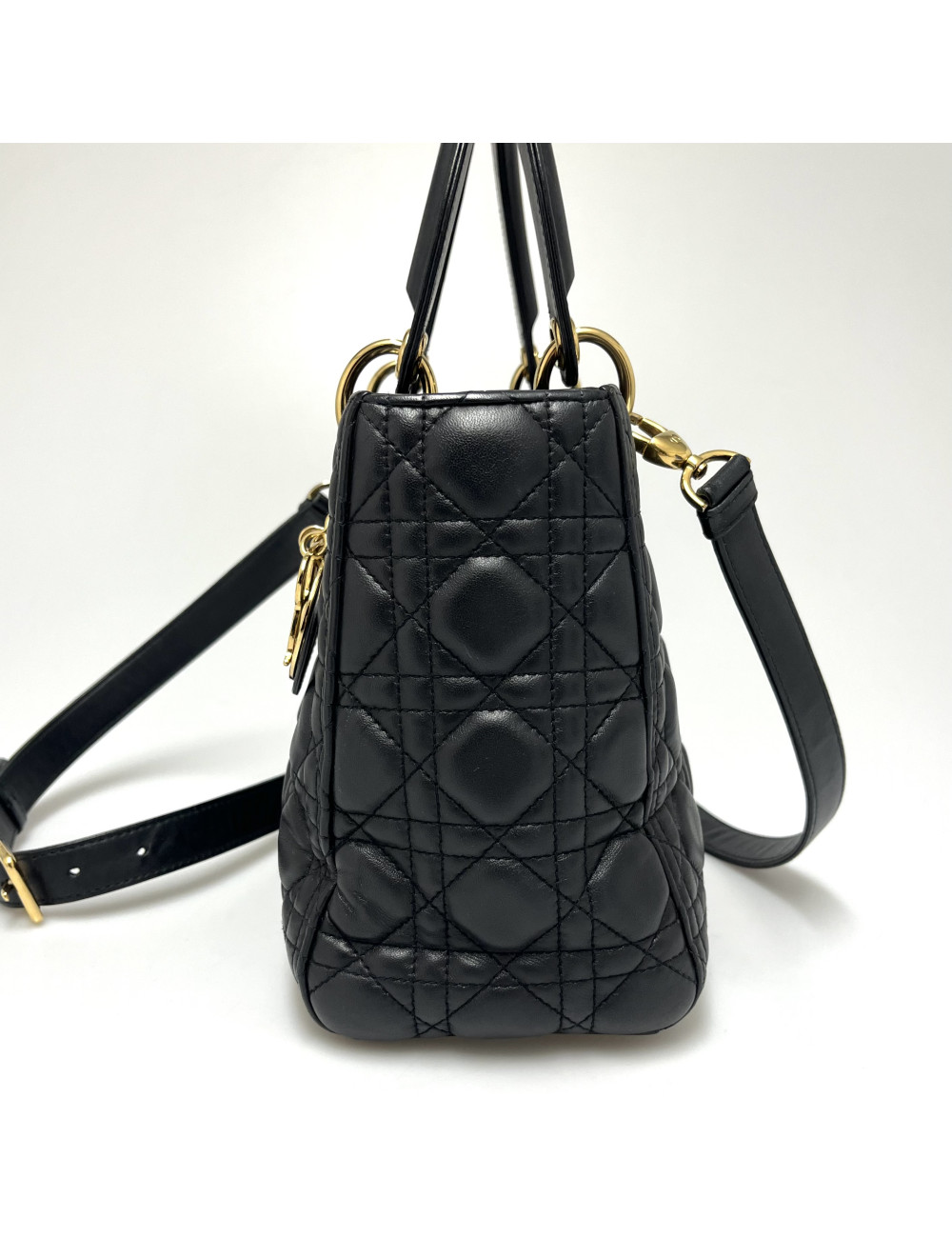 Sac Lady Dior noir Christian Dior bandoulière