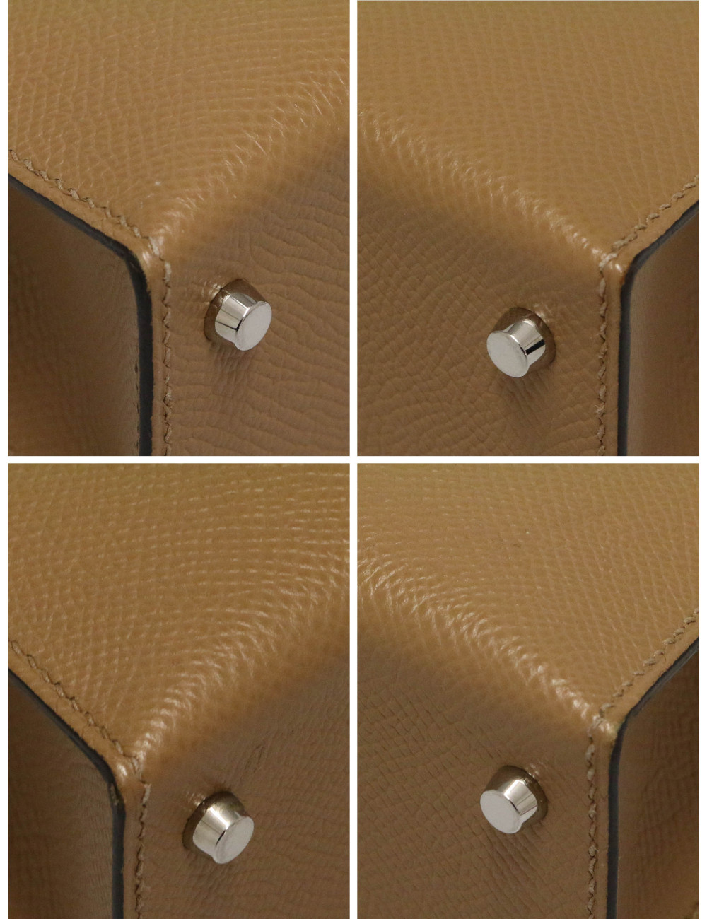 Sac Hermès Mini Kelly tricolore Chai, Mauve Sylevestre et Lime cuir epsom