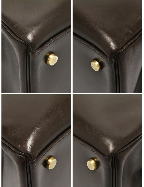 Sac Hermès Kelly 28 box marron Bandoulière