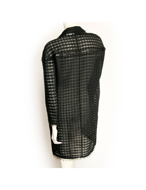 Veste longue CHANEL noire et transparente