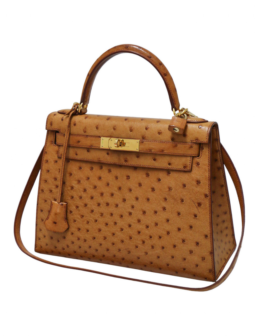 Kelly 28 sellier Hermès autruche gold