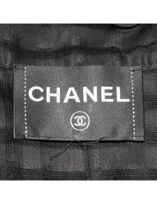 Veste longue CHANEL noire et transparente