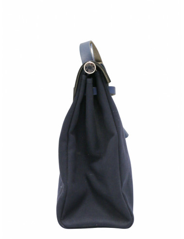 Herbag Hermès toile et cuir bleu 2