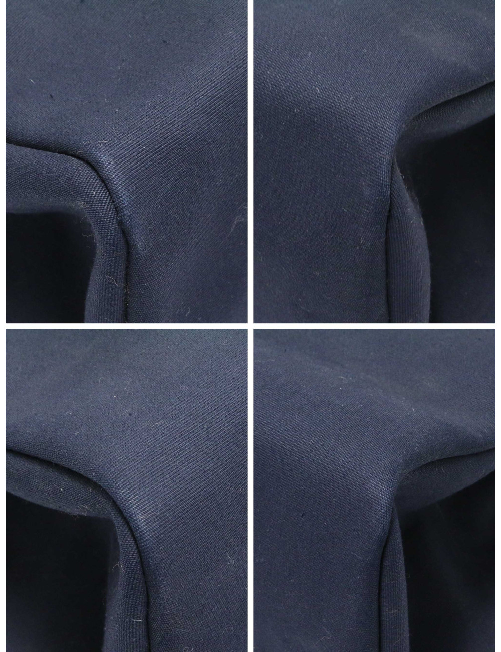 Herbag Hermès toile et cuir bleu