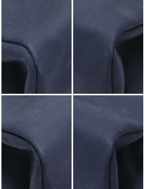 Herbag Hermès toile et cuir bleu