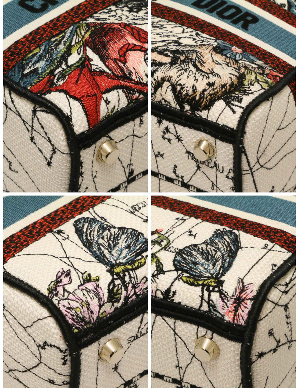 Sac Lady D-Lite Christian Dior broderies