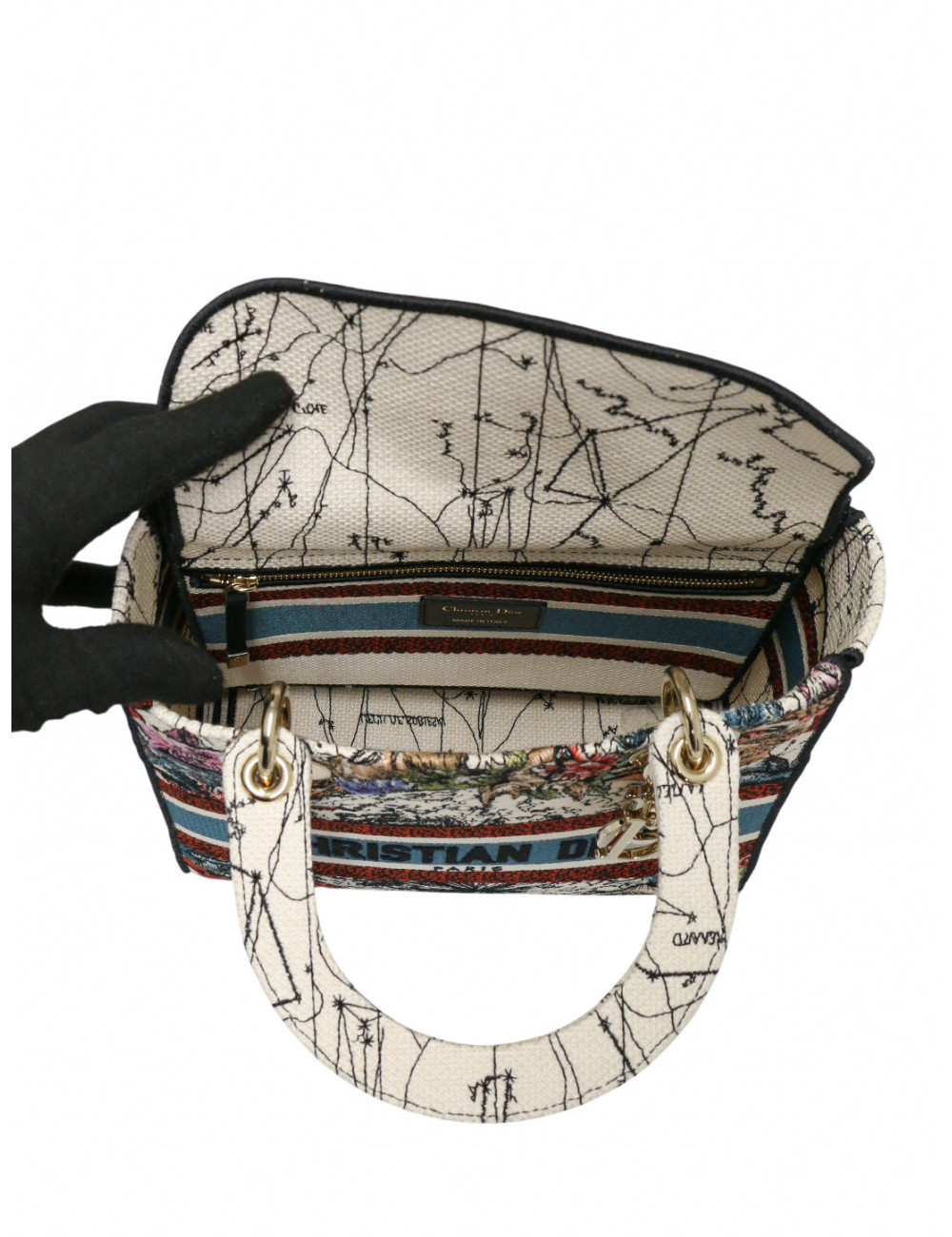 Sac Lady D-Lite Christian Dior broderies