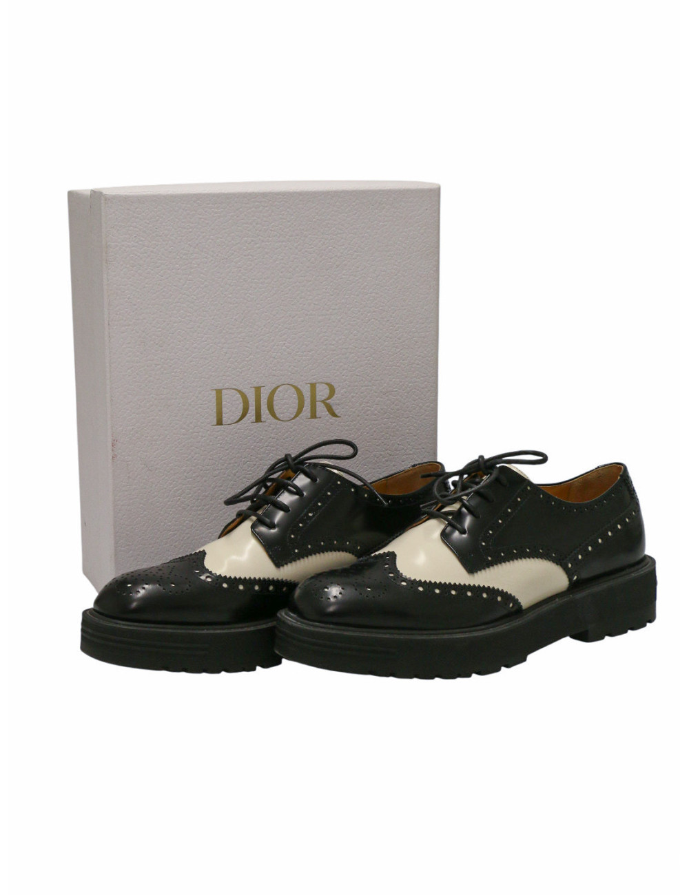 Mocassins Derby DIOR T 38,5 bicolores