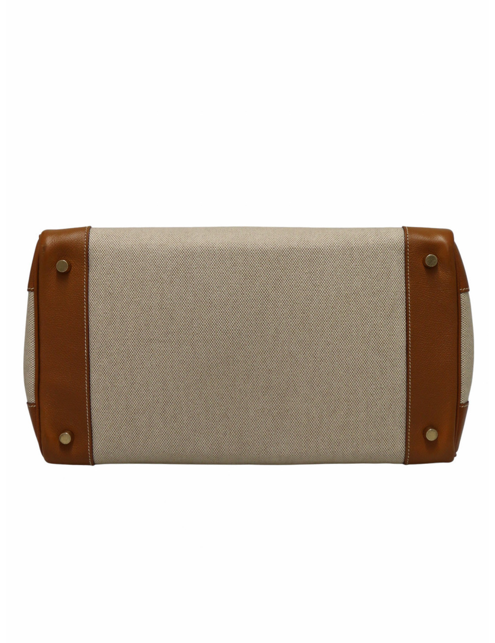 Sac Hermès Birkin 35 toile et cuir gold