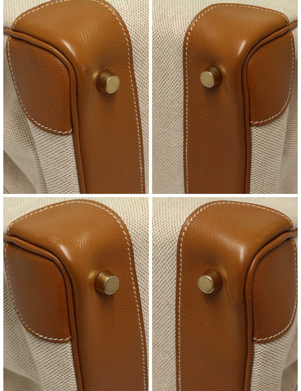 Sac Hermès Birkin 35 toile et cuir gold