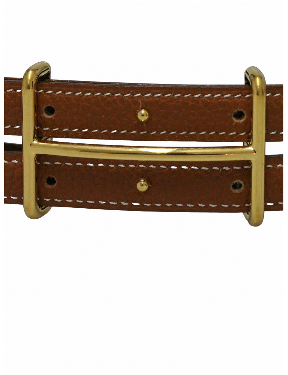 Ceinture Hermès cuir gold boucle H