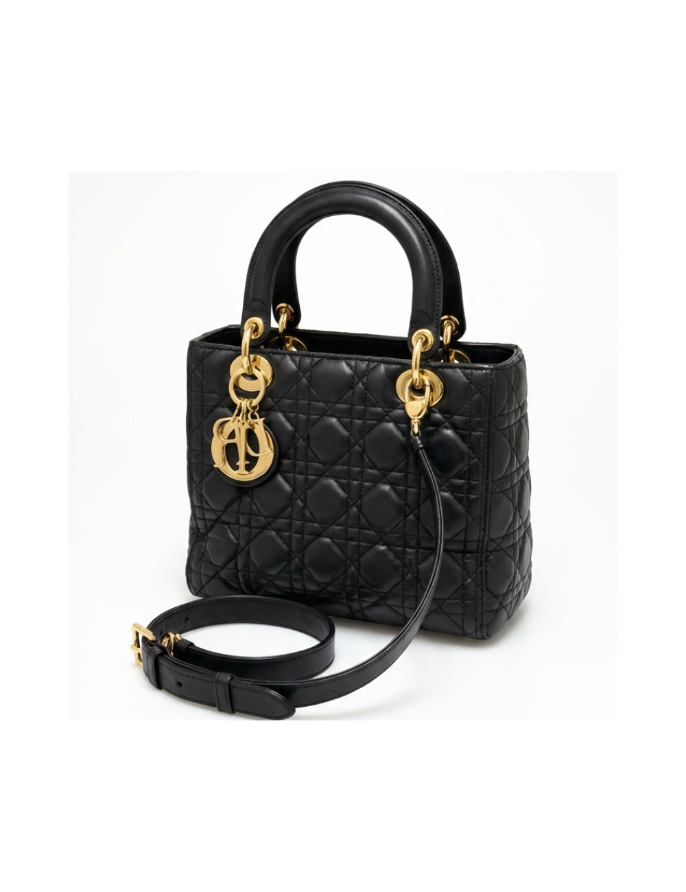 Sac Lady Dior noir Christian Dior bandoulière