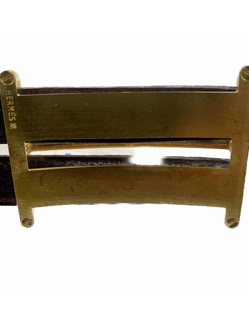 Ceinture Hermès cuir gold boucle H