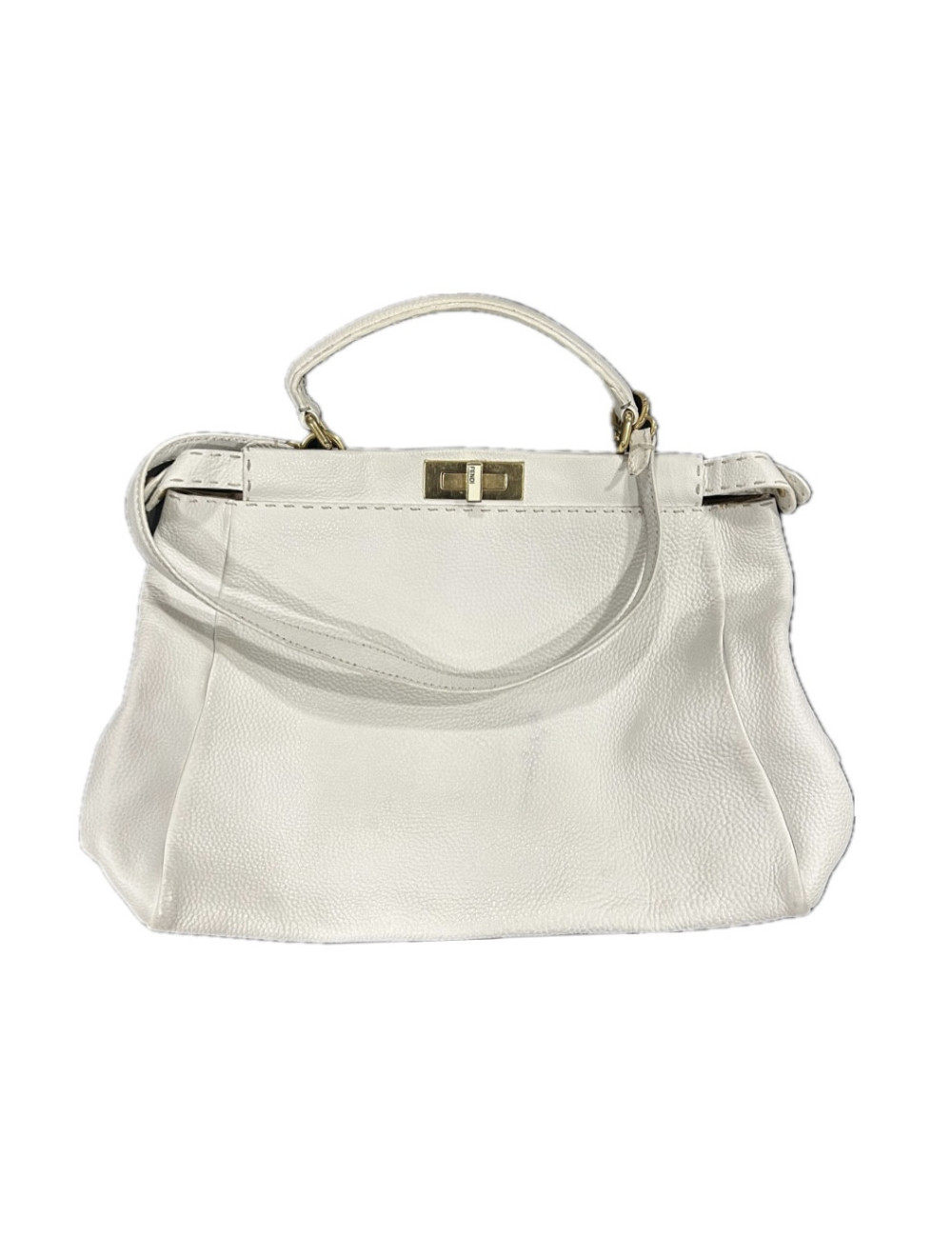 Grand sac Fendi Peekaboo blanc