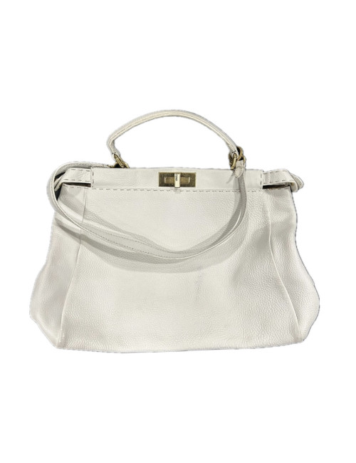Grand sac Fendi Peekaboo blanc