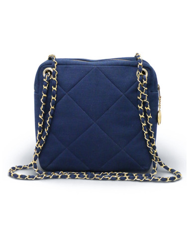 Sac Chanel jersey bleu Vintage 2