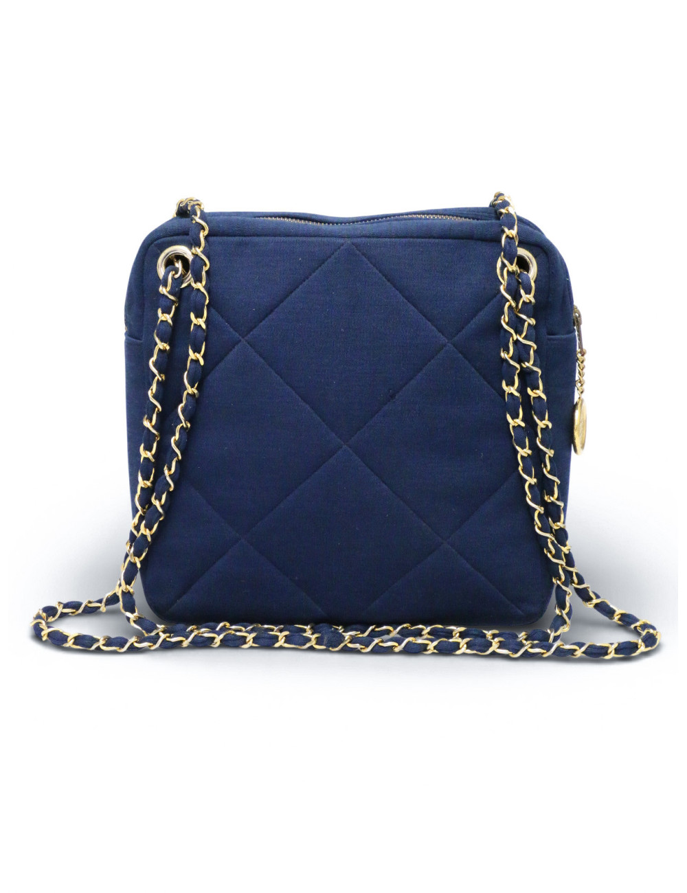 Sac Chanel jersey bleu Vintage