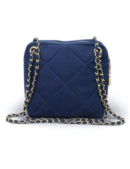 Sac Chanel jersey bleu Vintage