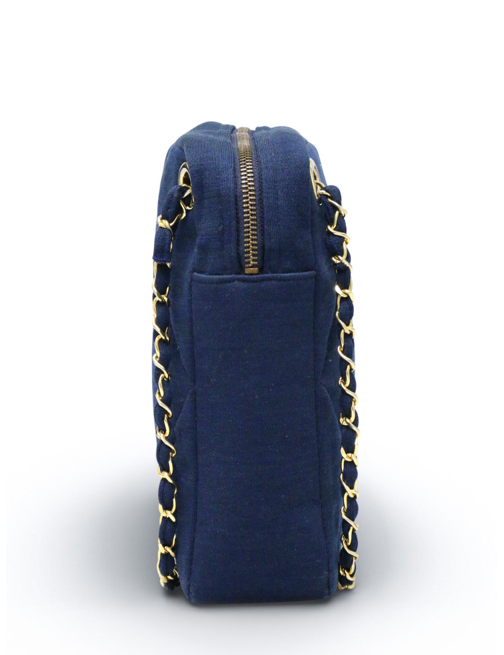 Sac Chanel jersey bleu Vintage