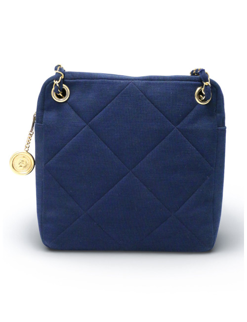 Sac Chanel jersey bleu Vintage