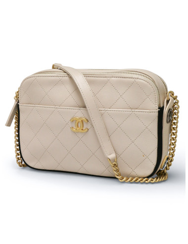 Caméra Chanel cuir d'agneau bicolore