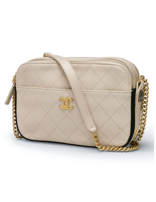 Caméra Chanel cuir d'agneau bicolore