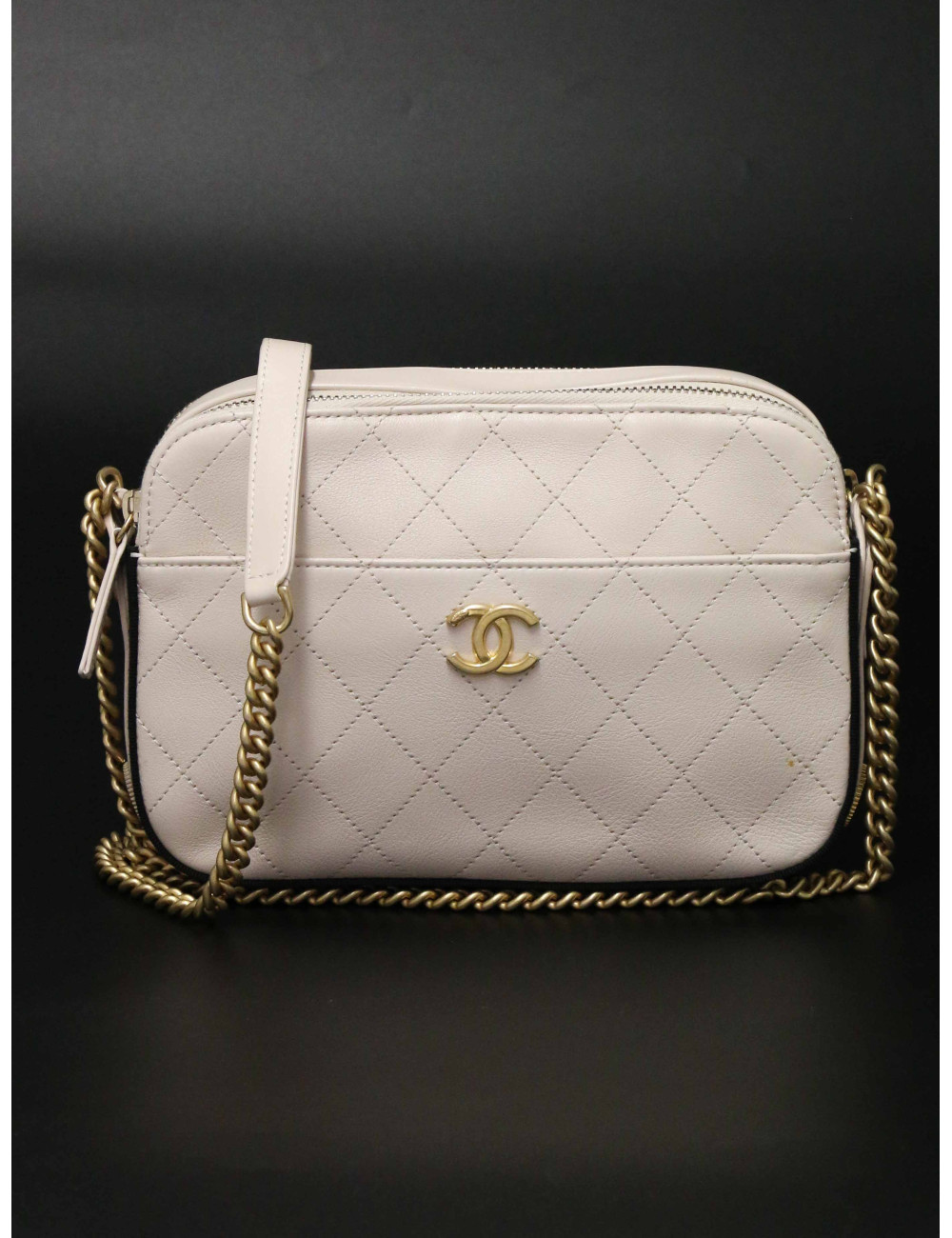 Caméra Chanel cuir d'agneau bicolore