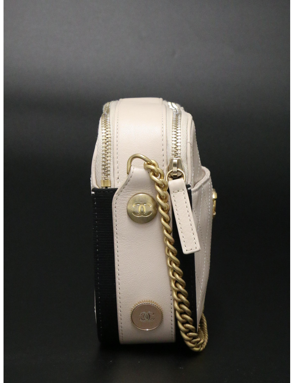 Caméra Chanel cuir d'agneau bicolore