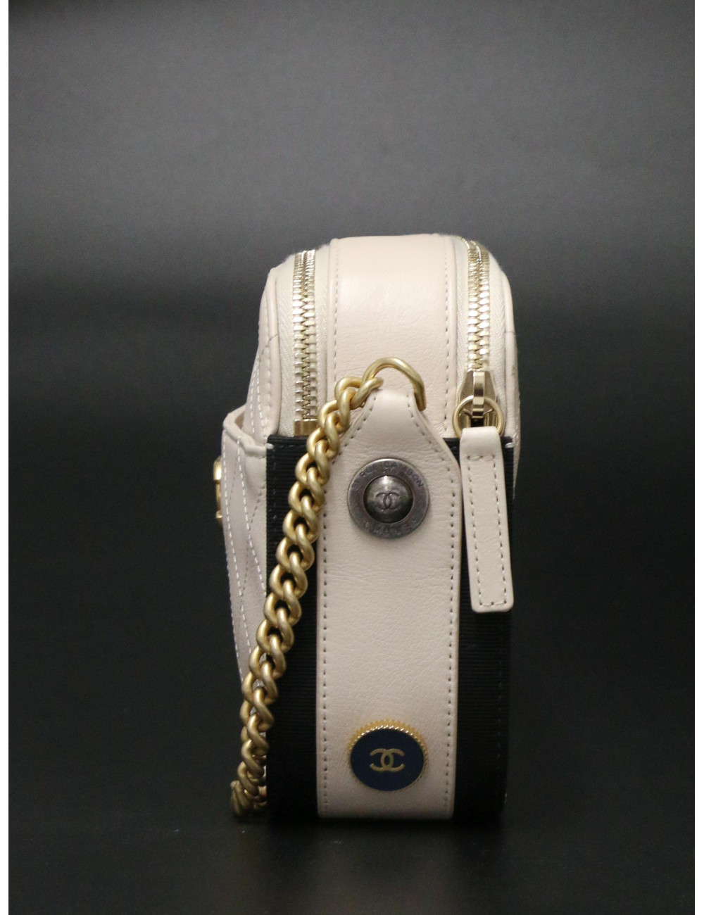 Caméra Chanel cuir d'agneau bicolore