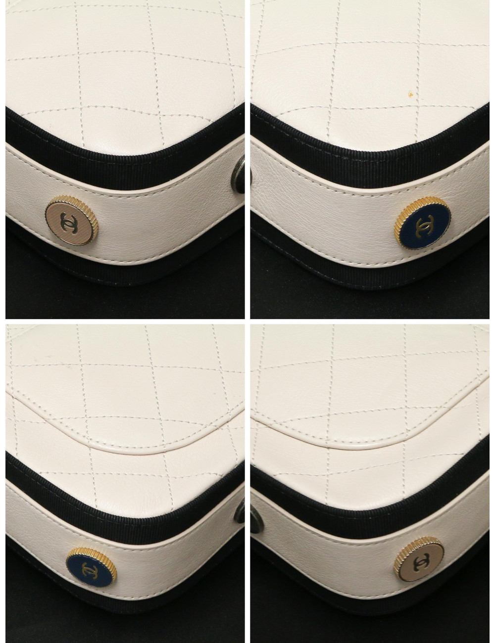 Caméra Chanel cuir d'agneau bicolore