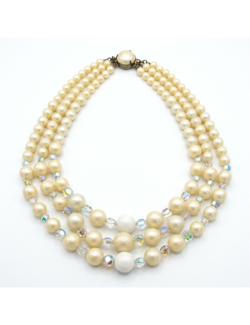 Collier triple rangs perles