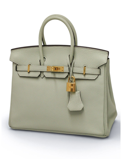 Birkin 25 togo gris névé bijouterie dorée